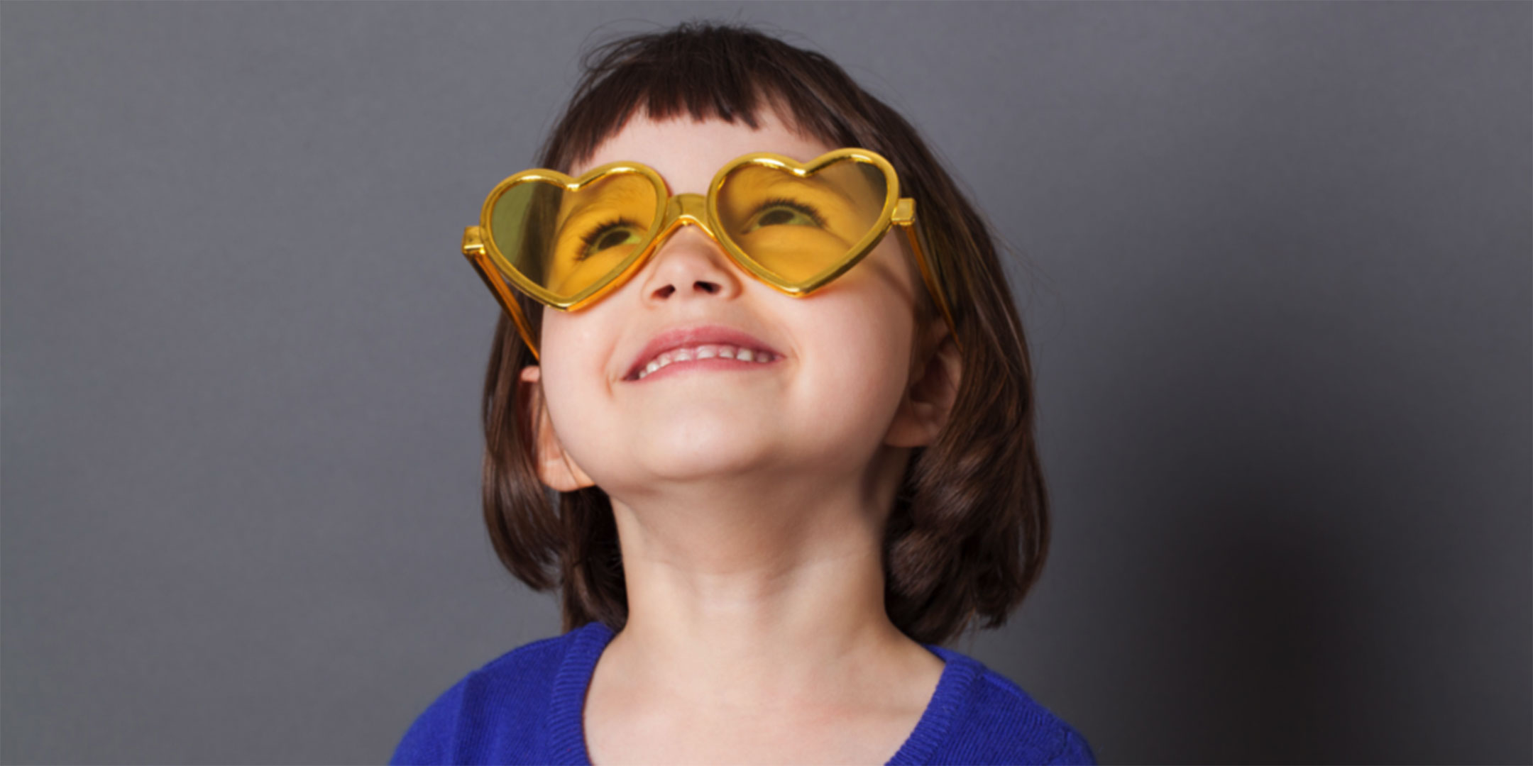Girl with heart glasses