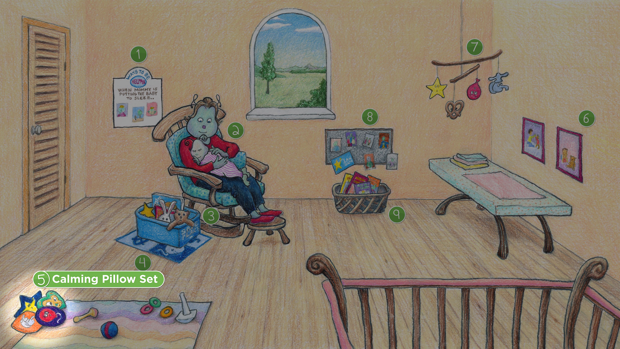 Nursery Room: Calming Pillow Set