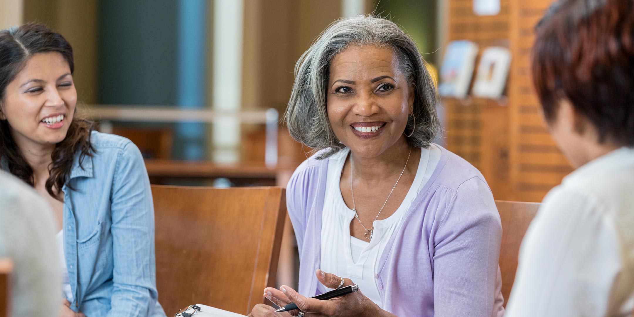 Administrator with staff