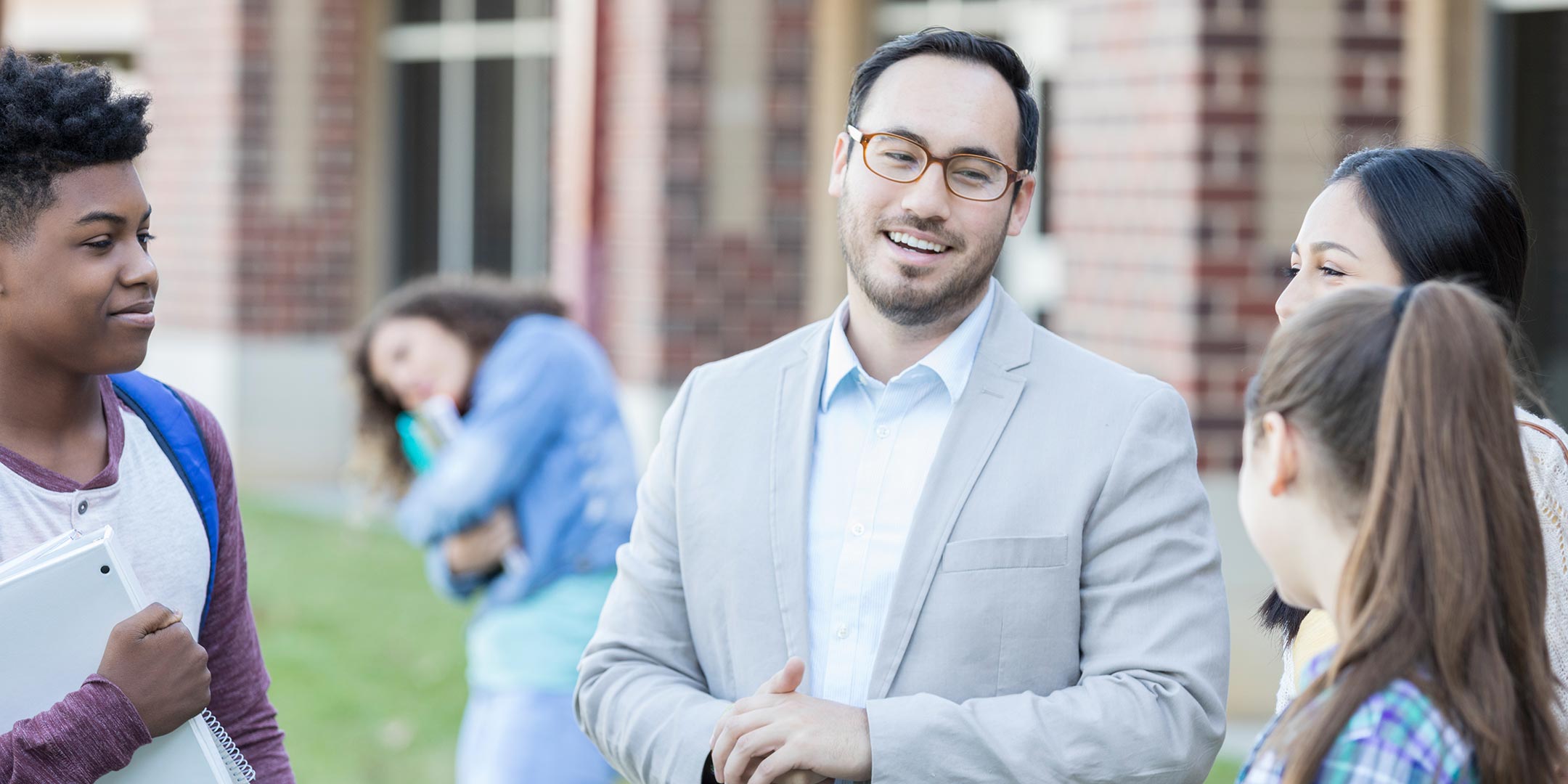 Principal with Students
