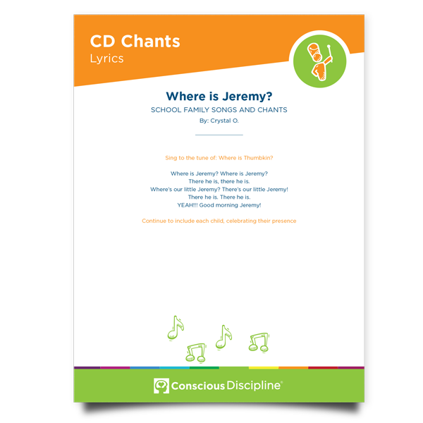 Conscious Discipline Chants: Where Is Jeremy?