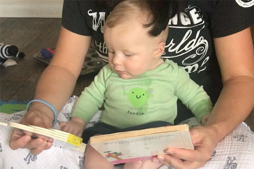 Infant making a choice