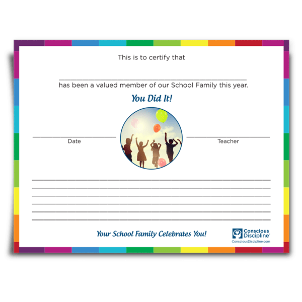 You Did It! End-of-Year Certificate for Students