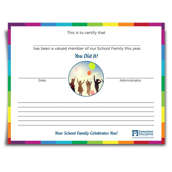 You Did It! End-of-Year Certificate for Teachers