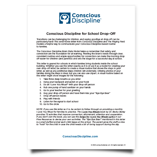 Drop Off Routine Letter