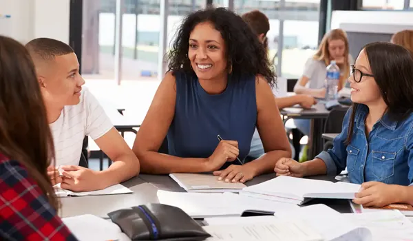 Students with teacher