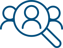 Magnifying glass with people